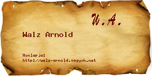 Walz Arnold névjegykártya